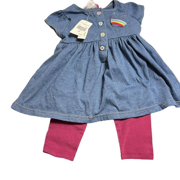 Goodlad Baby Girl’s Outfit Size 18 Months Leggings Denim Looking‎ Top Rainbows - Picture 1 of 8